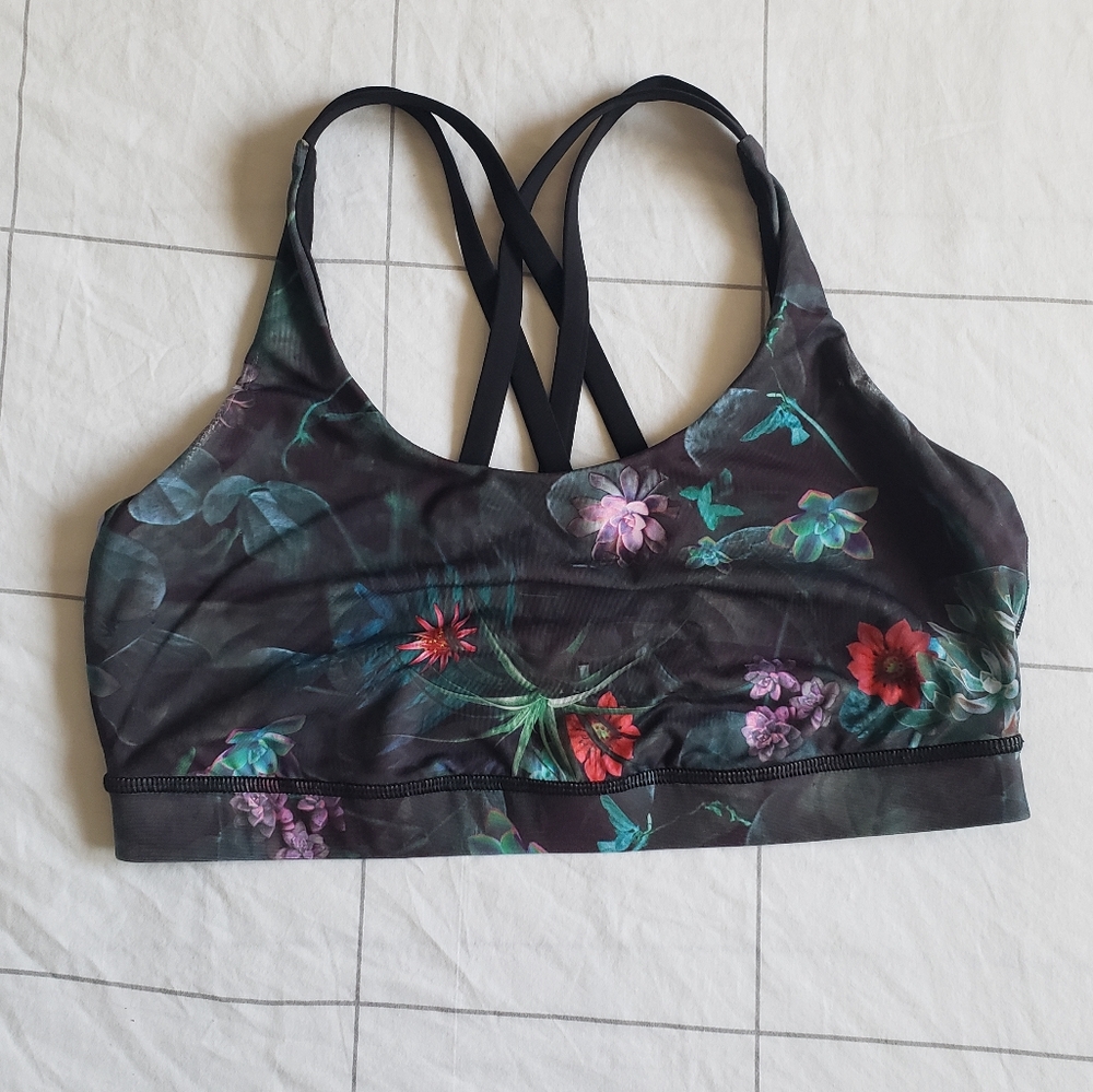 Lululemon Energy Bra Curious Jungle Multi / Black Womens Size 10